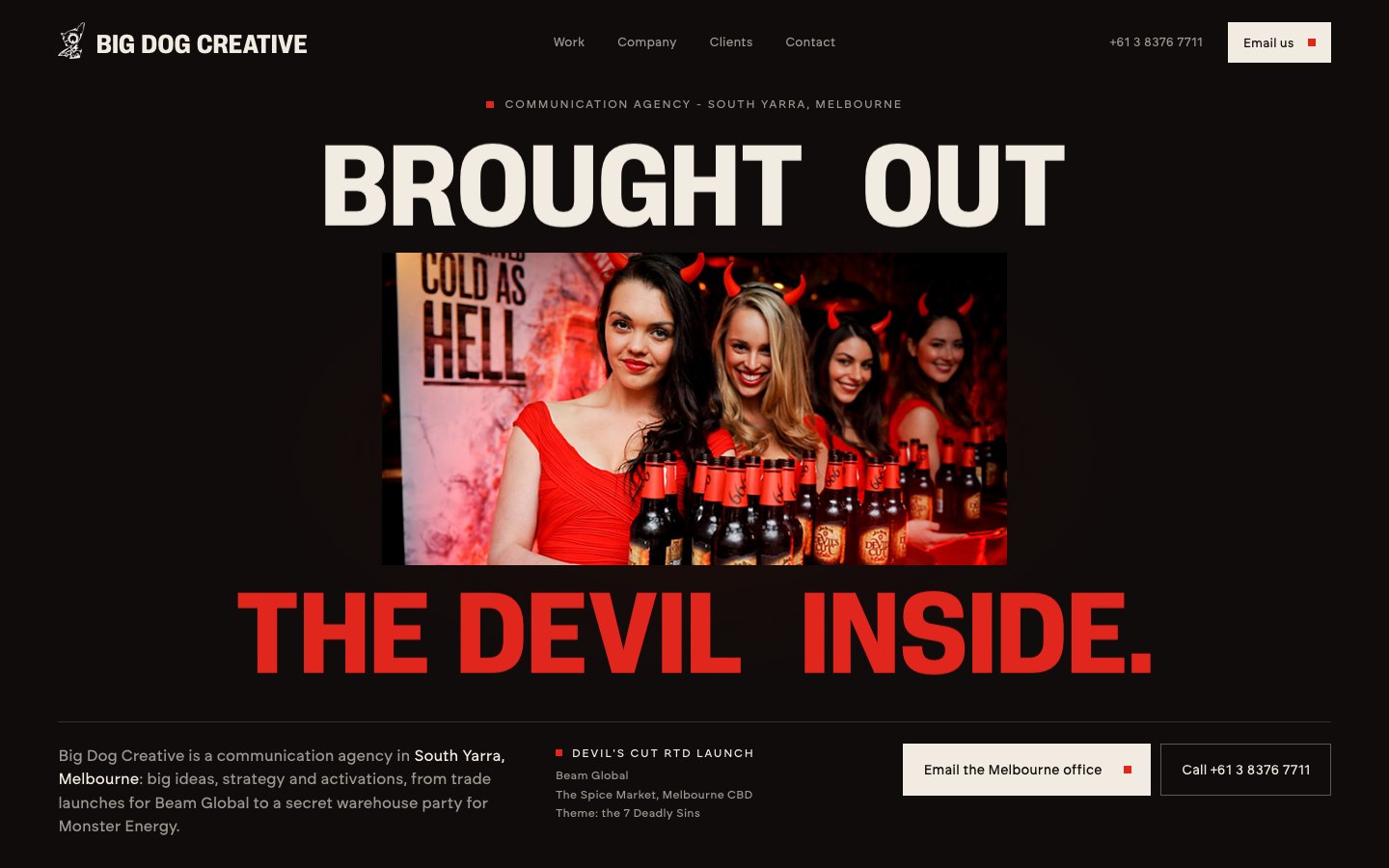 Dark homepage built on the Devil's Cut launch