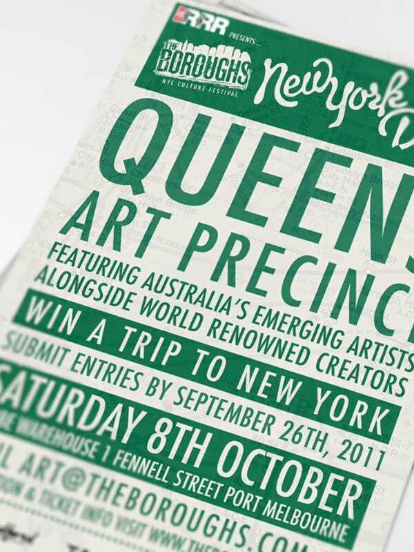 The Boroughs Queens Art Precinct poster in green