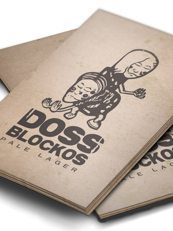 Doss Blockos pale lager identity on kraft card
